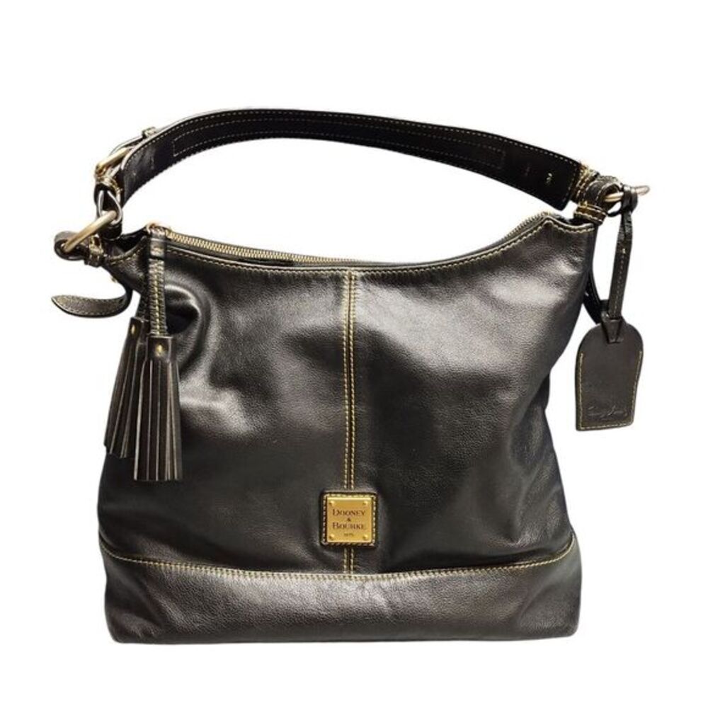Dooney & Grain Sophie Hobo Bag Womens Black Leather Bourke Pebble Shoulder Strap